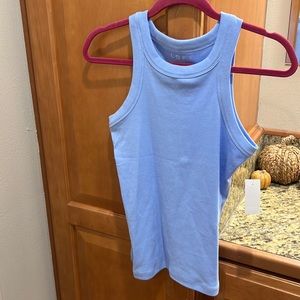 Loft, ribbed, tank top, light, blue size medium